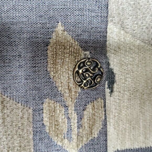 Winding River Tapestry Jacket M Gray Tan Blazer Art To Wear Boho Geometric - Picture 4 of 6